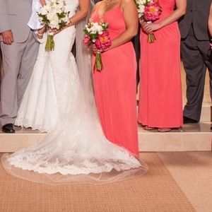 David’s Bridal Coral Reef Bridesmaid Dress